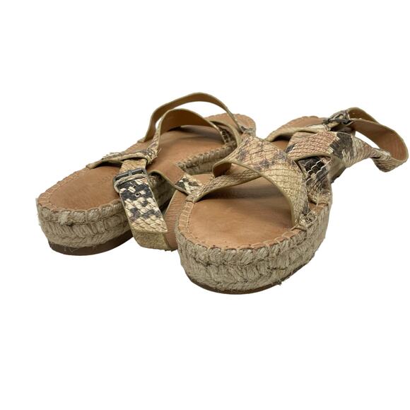 Madewell | Malia Espadrille Sandal in Snake Embossed Leather - Picture 3 of 10